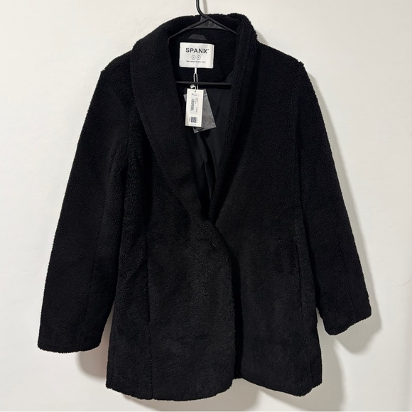 SPANX Jackets & Blazers - New Spanx Very Black one button Fleece Jacket - Womens size Small